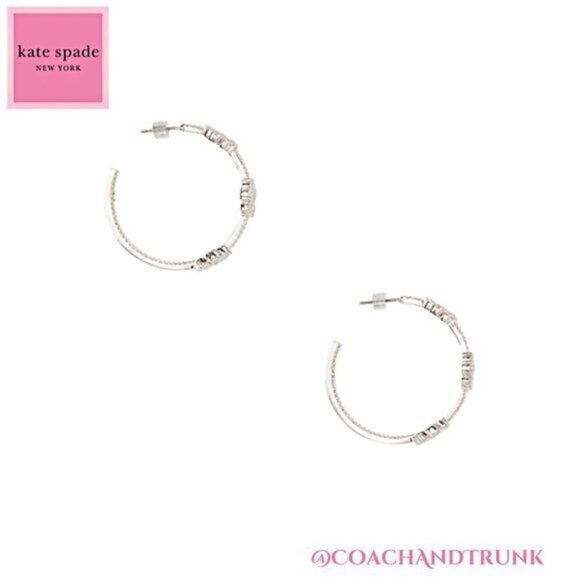 KATE SPADE Gleaming Gardenia Hoop Earrings Silver - Picture 2 of 5